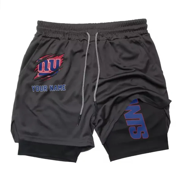 New York Giants Men Outdoor Casual Training Sports Shorts 2-in-1 Double-Layer Shorts SPT2LAYERS052 - Image 5