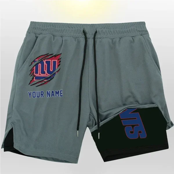 New York Giants Men Outdoor Casual Training Sports Shorts 2-in-1 Double-Layer Shorts SPT2LAYERS052 - Image 6