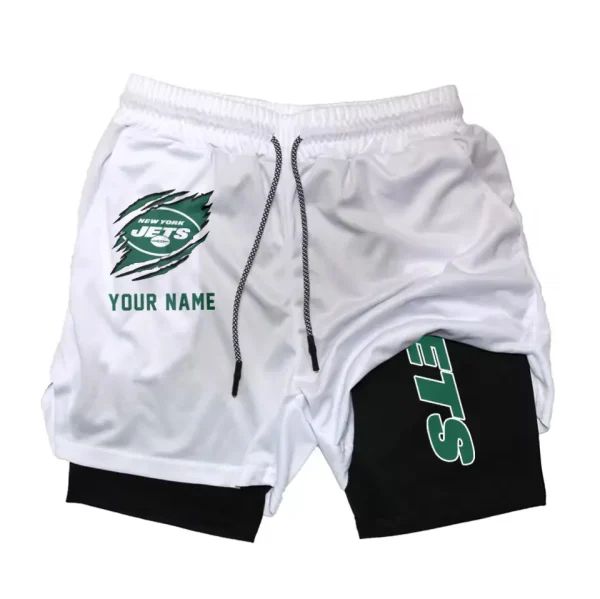 New York Jets Men Outdoor Casual Training Sports Shorts 2-in-1 Double-Layer Shorts SPT2LAYERS053 - Image 5