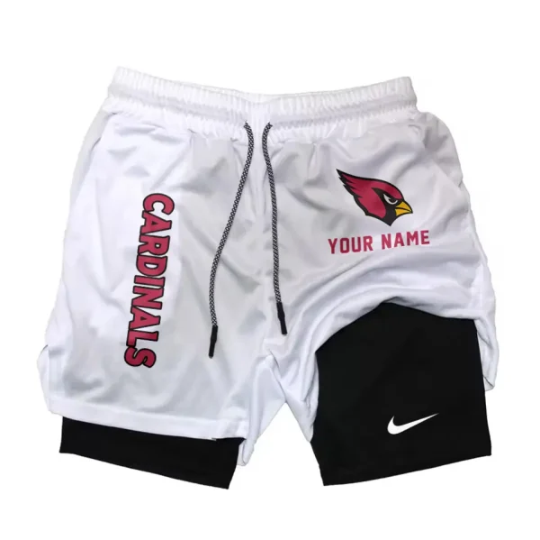 Arizona Cardinals Men Outdoor Casual Training Sports Shorts 2-in-1 Double-Layer Shorts SPT2LAYERS061