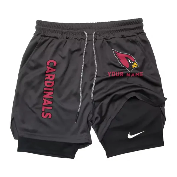 Arizona Cardinals Men Outdoor Casual Training Sports Shorts 2-in-1 Double-Layer Shorts SPT2LAYERS061 - Image 3