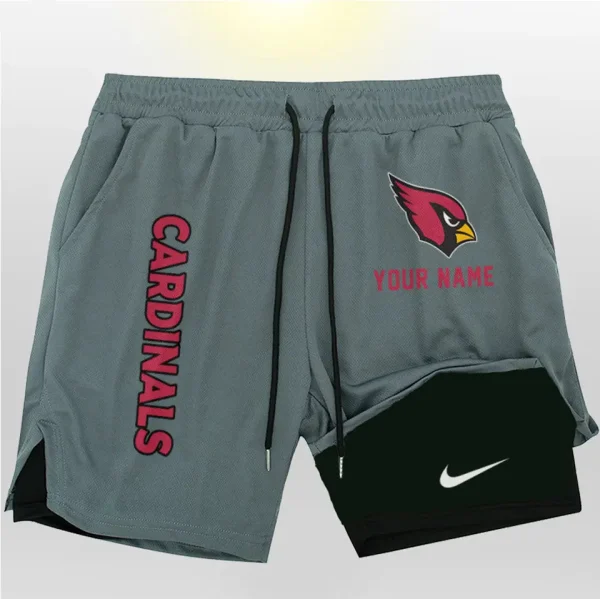Arizona Cardinals Men Outdoor Casual Training Sports Shorts 2-in-1 Double-Layer Shorts SPT2LAYERS061 - Image 4