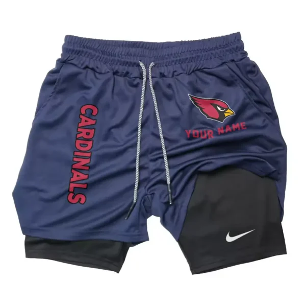 Arizona Cardinals Men Outdoor Casual Training Sports Shorts 2-in-1 Double-Layer Shorts SPT2LAYERS061 - Image 5