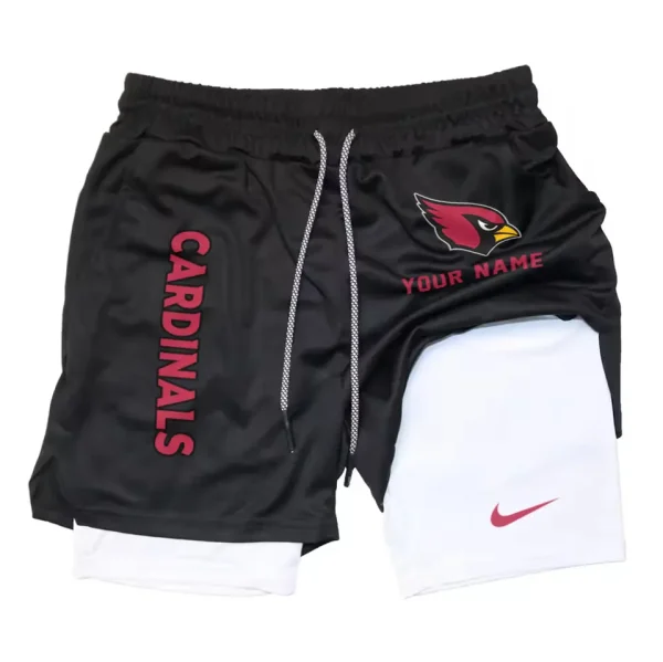 Arizona Cardinals Men Outdoor Casual Training Sports Shorts 2-in-1 Double-Layer Shorts SPT2LAYERS061 - Image 6