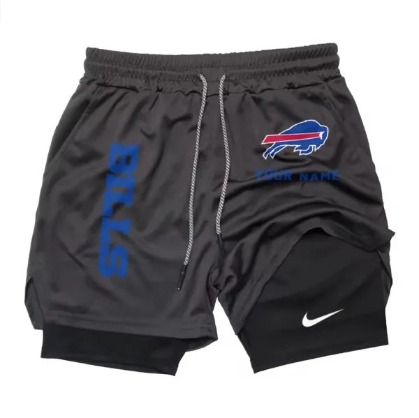 Buffalo Bills Men Outdoor Casual Training Sports Shorts 2-in-1 Double-Layer Shorts SPT2LAYERS064 - Image 5