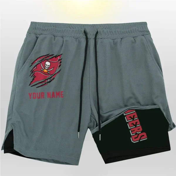 Tampa Bay Buccaneers Men Outdoor Casual Training Sports Shorts 2-in-1 Double-Layer Shorts SPT2LAYERS058 - Image 3
