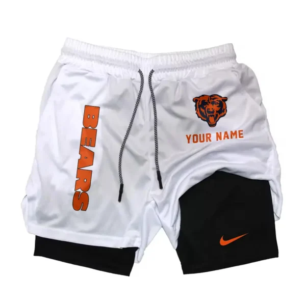 Chicago Bears Men Outdoor Casual Training Sports Shorts 2-in-1 Double-Layer Shorts SPT2LAYERS066 - Image 3