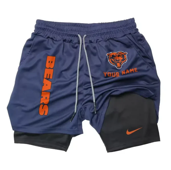 Chicago Bears Men Outdoor Casual Training Sports Shorts 2-in-1 Double-Layer Shorts SPT2LAYERS066 - Image 4