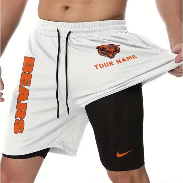 Chicago Bears Men Outdoor Casual Training Sports Shorts 2-in-1 Double-Layer Shorts SPT2LAYERS066 - Image 6