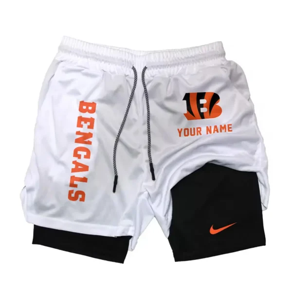 Cincinnati Bengals Men Outdoor Casual Training Sports Shorts 2-in-1 Double-Layer Shorts SPT2LAYERS067 - Image 6