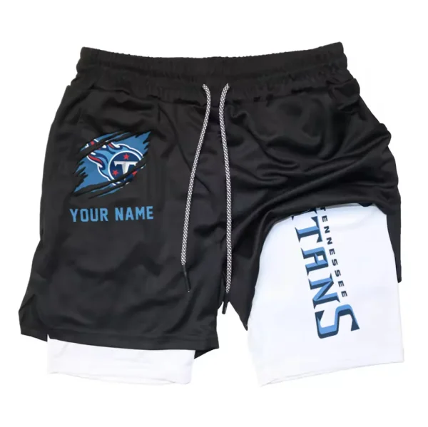 Tennessee Titans Men Outdoor Casual Training Sports Shorts 2-in-1 Double-Layer Shorts SPT2LAYERS059 - Image 3