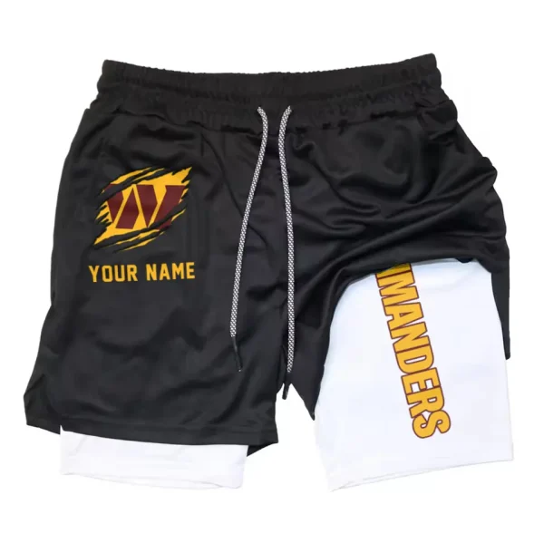 Washington Commanders Men Outdoor Casual Training Sports Shorts 2-in-1 Double-Layer Shorts SPT2LAYERS060 - Image 2