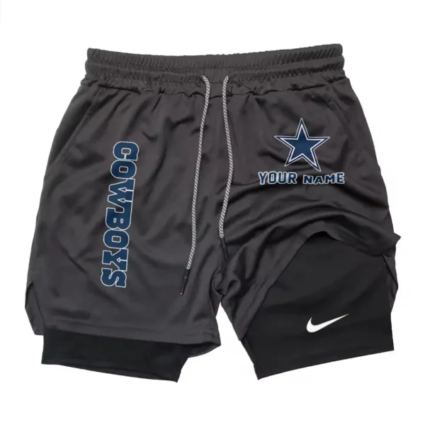 Dallas Cowboys Men Outdoor Casual Training Sports Shorts 2-in-1 Double-Layer Shorts SPT2LAYERS069 - Image 2