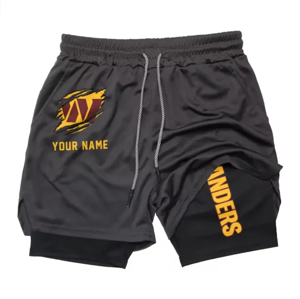 Washington Commanders Men Outdoor Casual Training Sports Shorts 2-in-1 Double-Layer Shorts SPT2LAYERS060 - Image 3