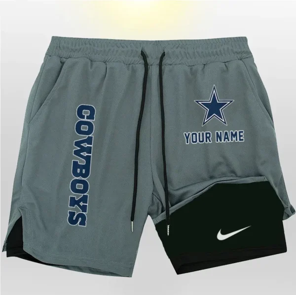 Dallas Cowboys Men Outdoor Casual Training Sports Shorts 2-in-1 Double-Layer Shorts SPT2LAYERS069 - Image 3