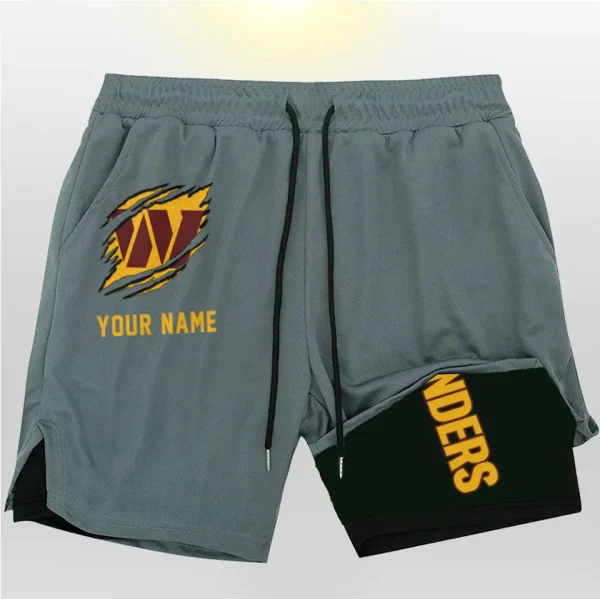 Washington Commanders Men Outdoor Casual Training Sports Shorts 2-in-1 Double-Layer Shorts SPT2LAYERS060 - Image 4