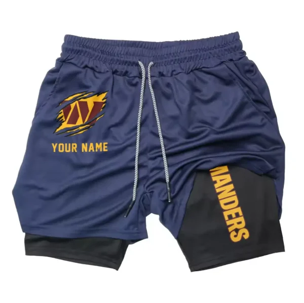 Washington Commanders Men Outdoor Casual Training Sports Shorts 2-in-1 Double-Layer Shorts SPT2LAYERS060 - Image 5