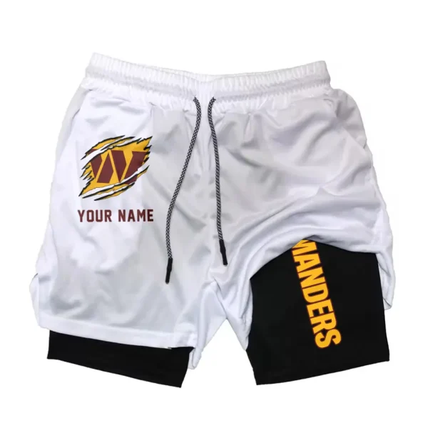 Washington Commanders Men Outdoor Casual Training Sports Shorts 2-in-1 Double-Layer Shorts SPT2LAYERS060 - Image 6