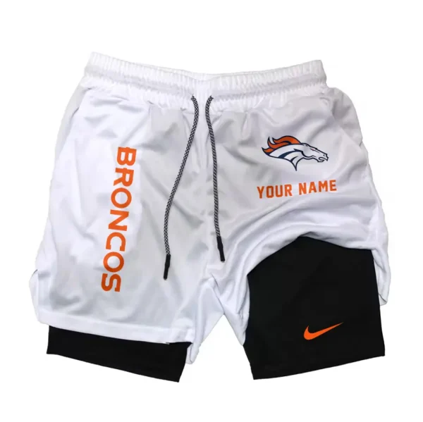 Denver Broncos Men Outdoor Casual Training Sports Shorts 2-in-1 Double-Layer Shorts SPT2LAYERS070 - Image 2
