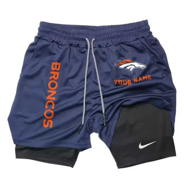 Denver Broncos Men Outdoor Casual Training Sports Shorts 2-in-1 Double-Layer Shorts SPT2LAYERS070 - Image 3