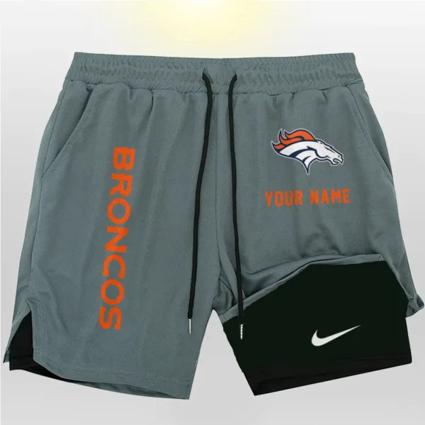 Denver Broncos Men Outdoor Casual Training Sports Shorts 2-in-1 Double-Layer Shorts SPT2LAYERS070 - Image 4