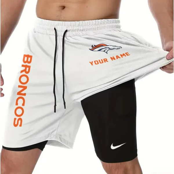 Denver Broncos Men Outdoor Casual Training Sports Shorts 2-in-1 Double-Layer Shorts SPT2LAYERS070 - Image 5