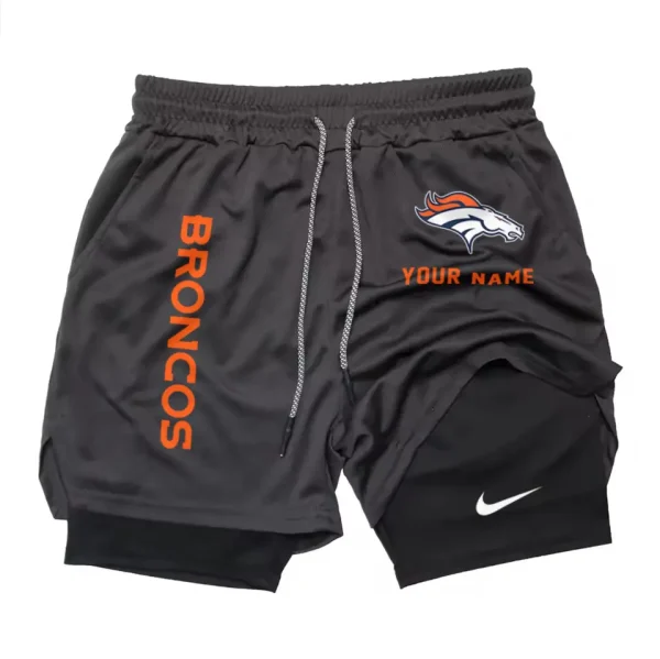 Denver Broncos Men Outdoor Casual Training Sports Shorts 2-in-1 Double-Layer Shorts SPT2LAYERS070 - Image 6