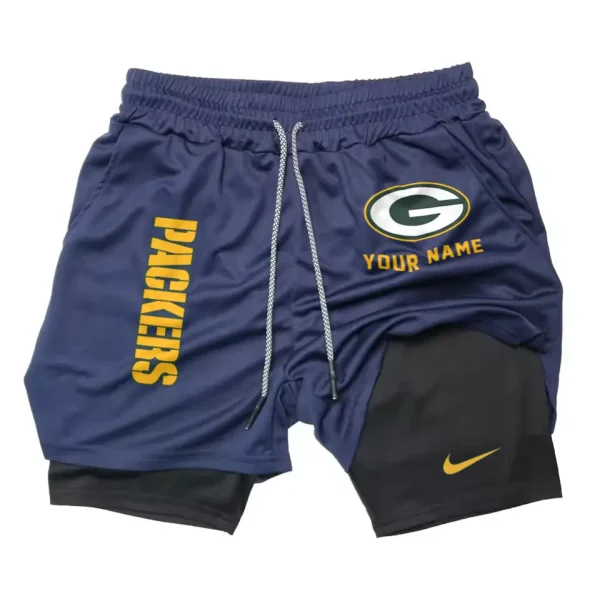 Green Bay Packers Men Outdoor Casual Training Sports Shorts 2-in-1 Double-Layer Shorts SPT2LAYERS072 - Image 3