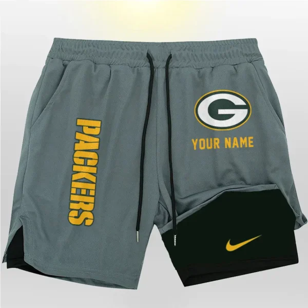 Green Bay Packers Men Outdoor Casual Training Sports Shorts 2-in-1 Double-Layer Shorts SPT2LAYERS072 - Image 4