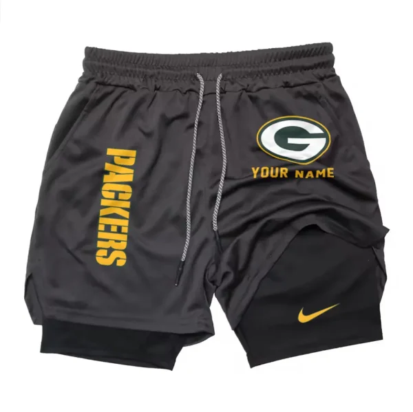 Green Bay Packers Men Outdoor Casual Training Sports Shorts 2-in-1 Double-Layer Shorts SPT2LAYERS072 - Image 5