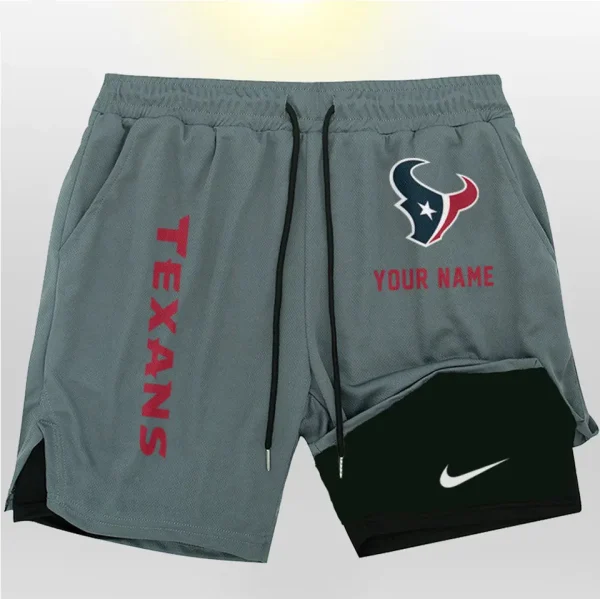 Houston Texans Men Outdoor Casual Training Sports Shorts 2-in-1 Double-Layer Shorts SPT2LAYERS073 - Image 4
