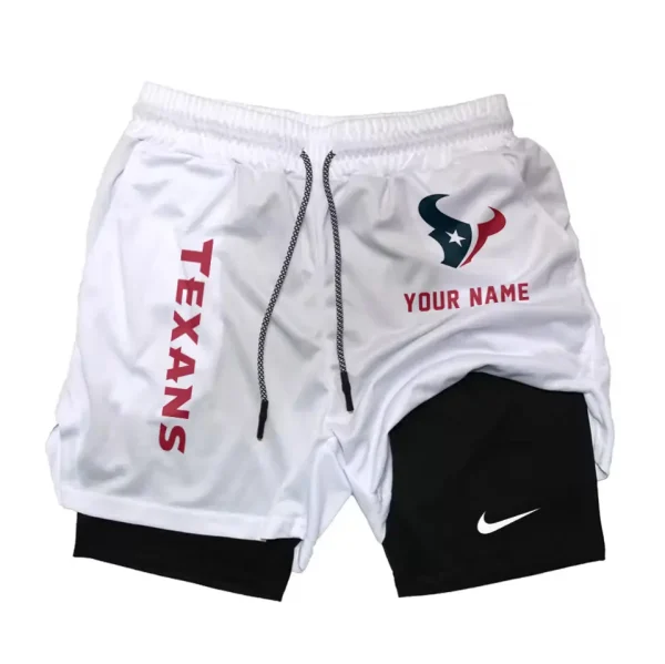 Houston Texans Men Outdoor Casual Training Sports Shorts 2-in-1 Double-Layer Shorts SPT2LAYERS073 - Image 5