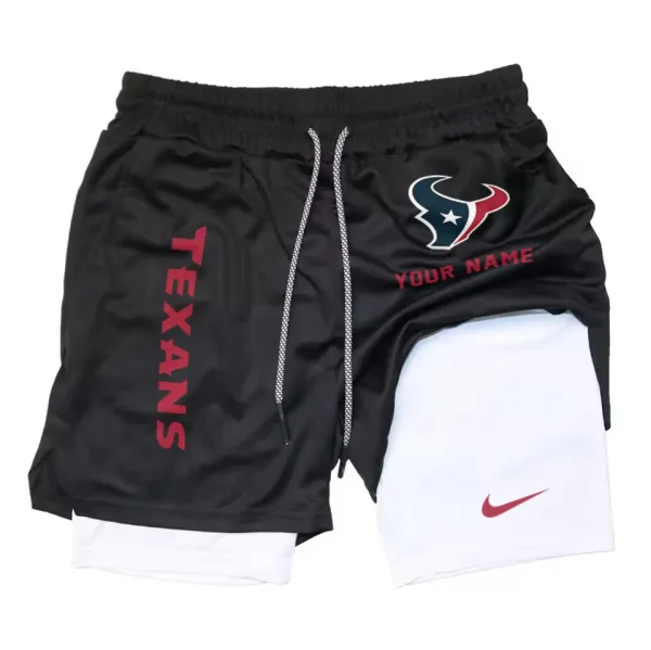 Houston Texans Men Outdoor Casual Training Sports Shorts 2-in-1 Double-Layer Shorts SPT2LAYERS073 - Image 6