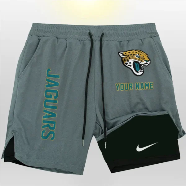 Jacksonville Jaguars Men Outdoor Casual Training Sports Shorts 2-in-1 Double-Layer Shorts SPT2LAYERS075 - Image 3
