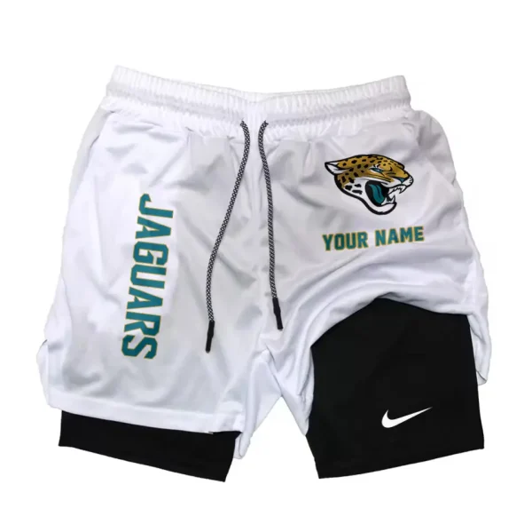 Jacksonville Jaguars Men Outdoor Casual Training Sports Shorts 2-in-1 Double-Layer Shorts SPT2LAYERS075 - Image 4