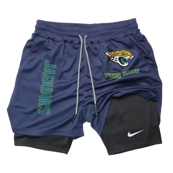 Jacksonville Jaguars Men Outdoor Casual Training Sports Shorts 2-in-1 Double-Layer Shorts SPT2LAYERS075 - Image 5