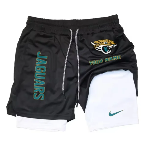 Jacksonville Jaguars Men Outdoor Casual Training Sports Shorts 2-in-1 Double-Layer Shorts SPT2LAYERS075 - Image 6