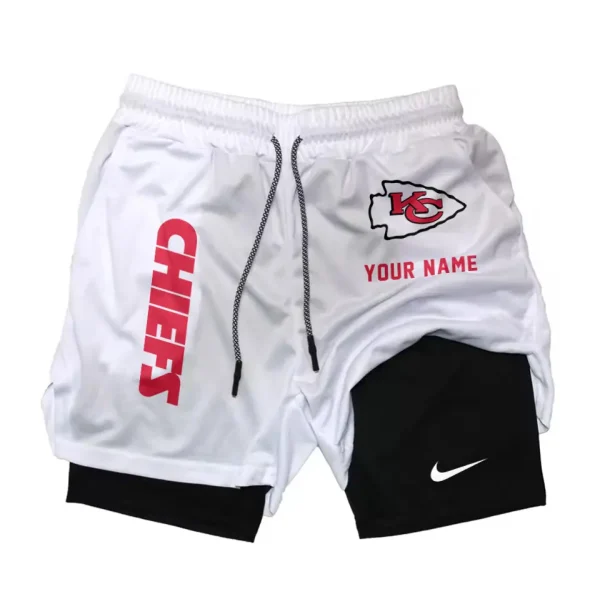 Kansas City Chiefs Men Outdoor Casual Training Sports Shorts 2-in-1 Double-Layer Shorts SPT2LAYERS076 - Image 3