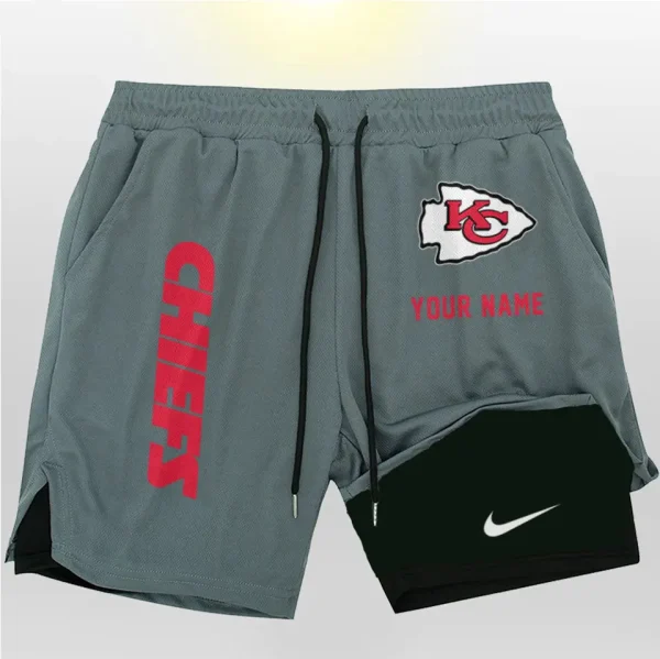 Kansas City Chiefs Men Outdoor Casual Training Sports Shorts 2-in-1 Double-Layer Shorts SPT2LAYERS076 - Image 6