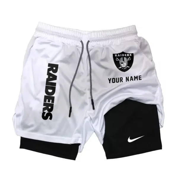 Las Vegas Raiders Men Outdoor Casual Training Sports Shorts 2-in-1 Double-Layer Shorts SPT2LAYERS077 - Image 5