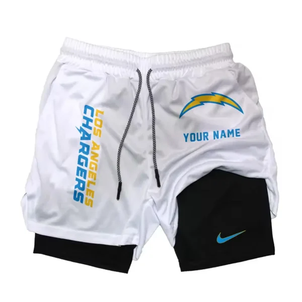 Los Angeles Chargers Men Outdoor Casual Training Sports Shorts 2-in-1 Double-Layer Shorts SPT2LAYERS078 - Image 2