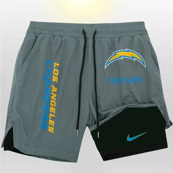 Los Angeles Chargers Men Outdoor Casual Training Sports Shorts 2-in-1 Double-Layer Shorts SPT2LAYERS078 - Image 4