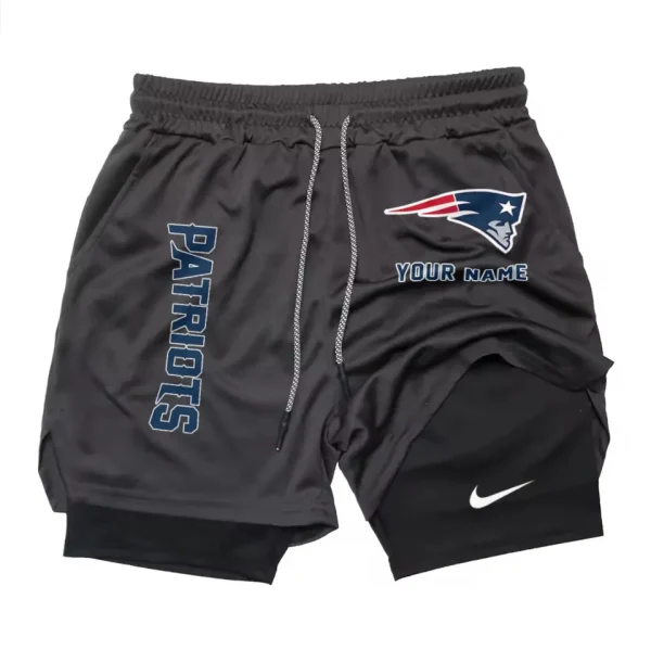 New England Patriots Men Outdoor Casual Training Sports Shorts 2-in-1 Double-Layer Shorts SPT2LAYERS082