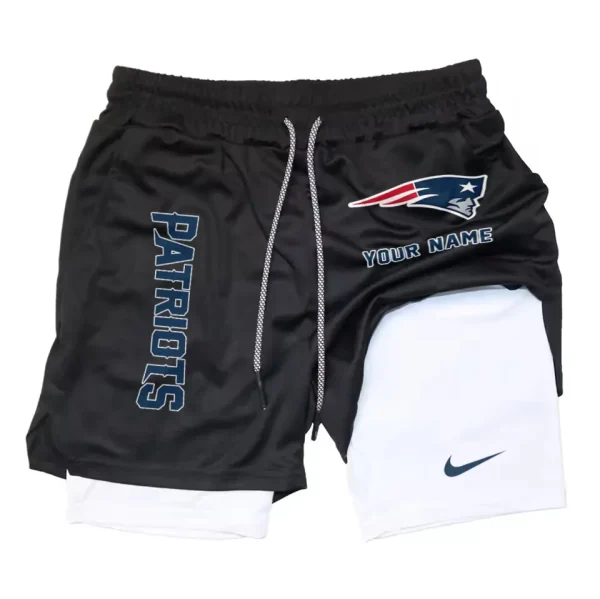 New England Patriots Men Outdoor Casual Training Sports Shorts 2-in-1 Double-Layer Shorts SPT2LAYERS082 - Image 3