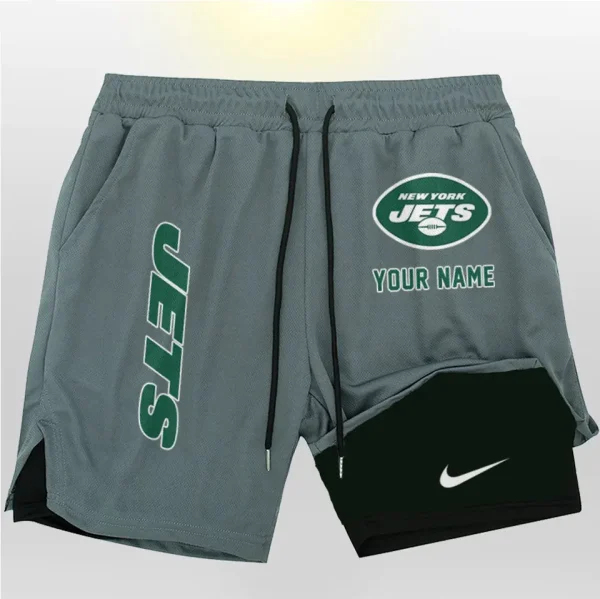 New York Jets Men Outdoor Casual Training Sports Shorts 2-in-1 Double-Layer Shorts SPT2LAYERS085 - Image 3