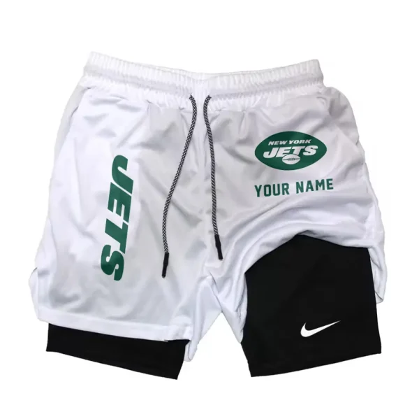 New York Jets Men Outdoor Casual Training Sports Shorts 2-in-1 Double-Layer Shorts SPT2LAYERS085 - Image 5