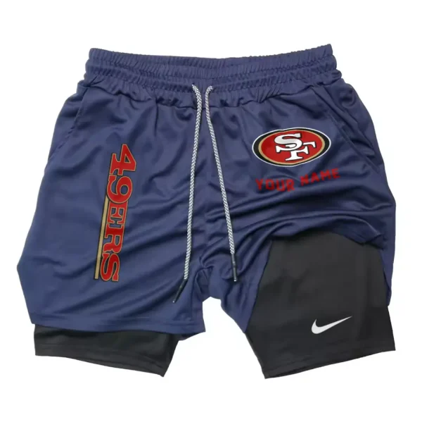 San Francisco 49ers Men Outdoor Casual Training Sports Shorts 2-in-1 Double-Layer Shorts SPT2LAYERS088 - Image 3