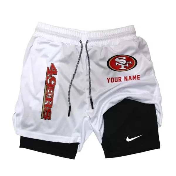 San Francisco 49ers Men Outdoor Casual Training Sports Shorts 2-in-1 Double-Layer Shorts SPT2LAYERS088 - Image 6