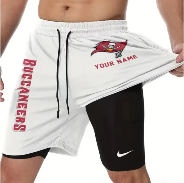 Tampa Bay Buccaneers Men Outdoor Casual Training Sports Shorts 2-in-1 Double-Layer Shorts SPT2LAYERS090