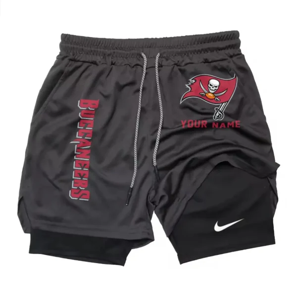 Tampa Bay Buccaneers Men Outdoor Casual Training Sports Shorts 2-in-1 Double-Layer Shorts SPT2LAYERS090 - Image 2